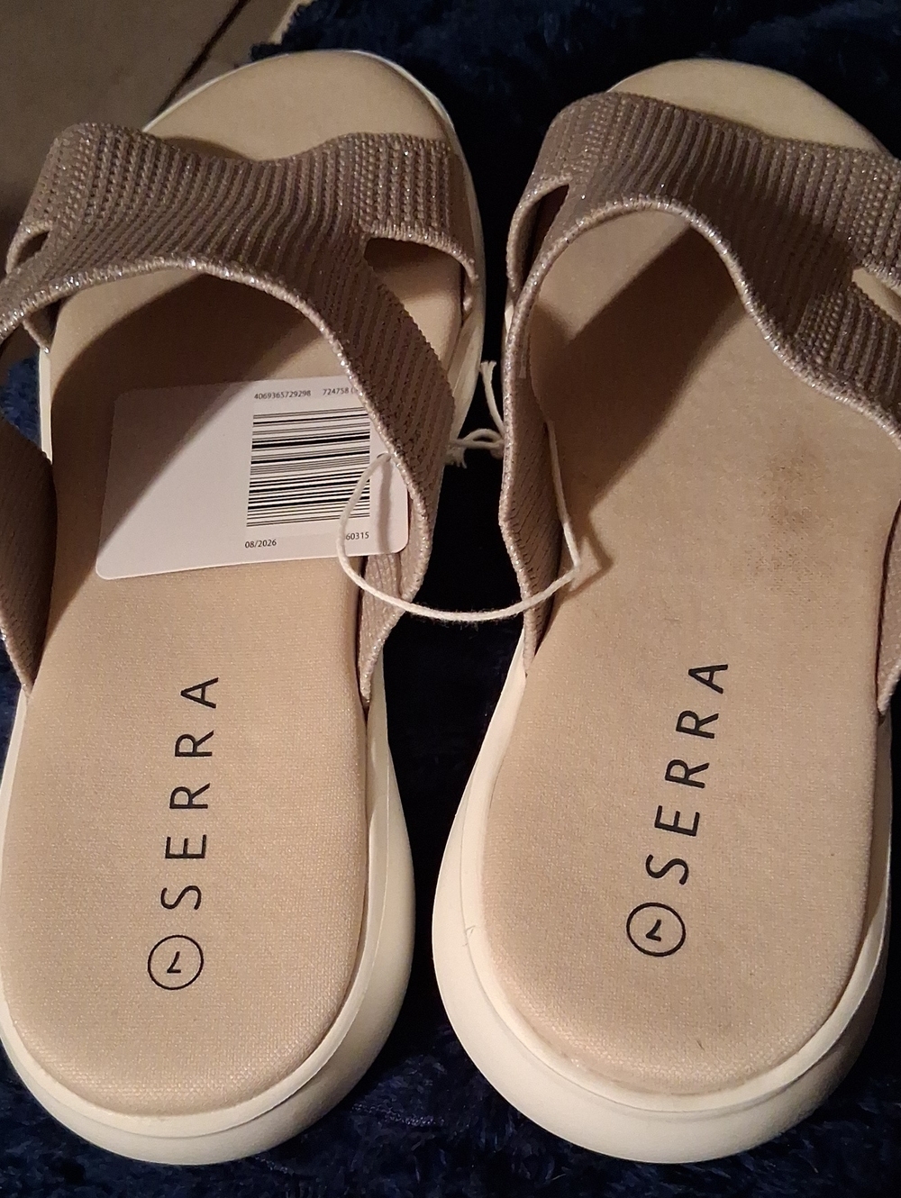 Serra Women's Tan Ribbed Slide Sandals